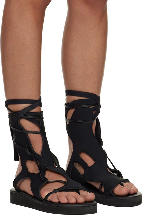 Ottolinger Black Strappy Flat Sandals
