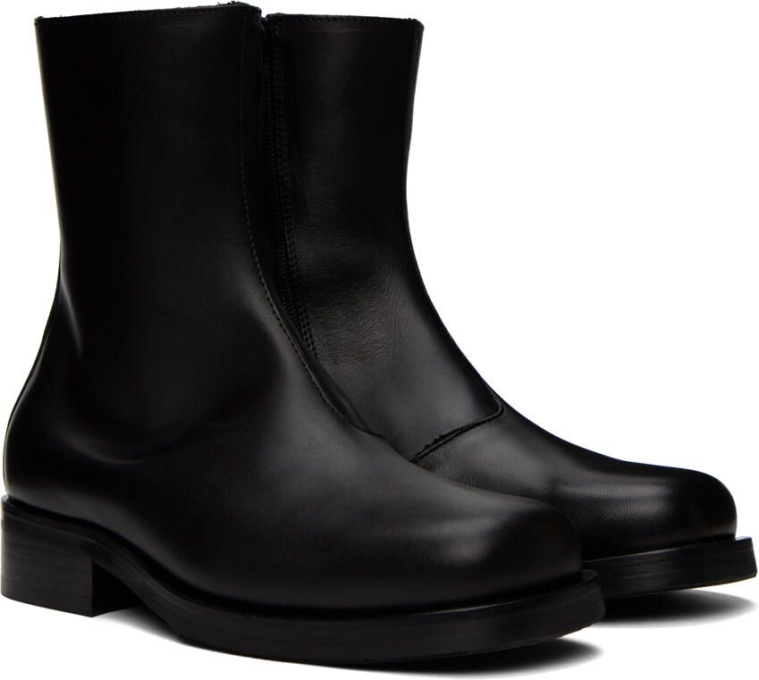 Our Legacy Black Leather Camion Ankle Boots - Picture 3