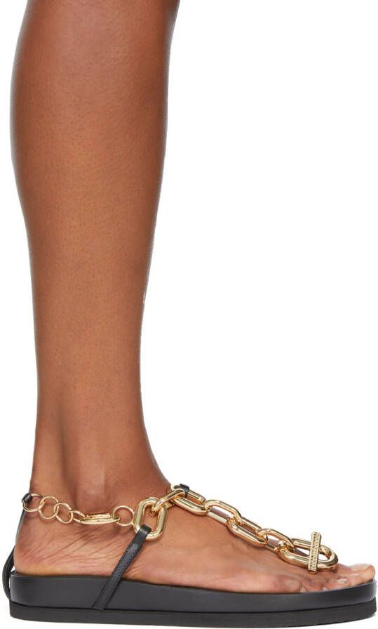 Paco Rabanne Black & Gold XL Link Sandals - Picture 5