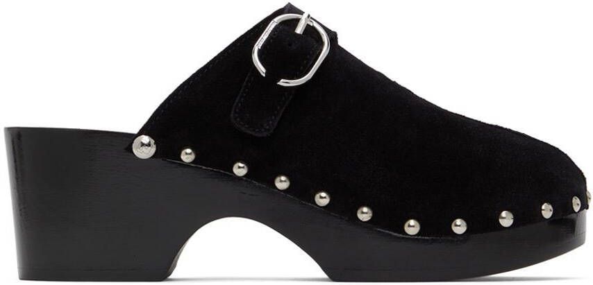 Paco Rabanne Black Suede Clogs - Picture 5