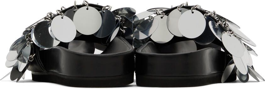 Paco Rabanne Black Sparkle Flat Sandals - Picture 3