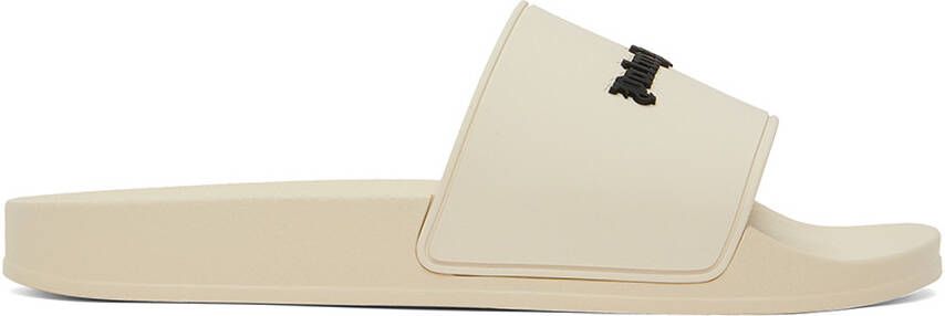 Palm Angels Beige New Logo Slides - Picture 5