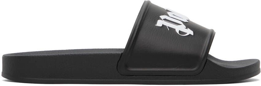 Palm Angels Black Embossed Slides - Picture 9