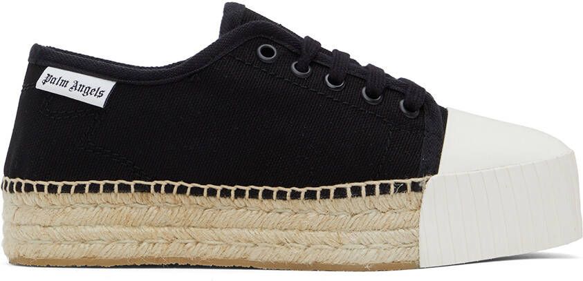 Palm Angels Black Lace-Up Espadrille Sneakers
