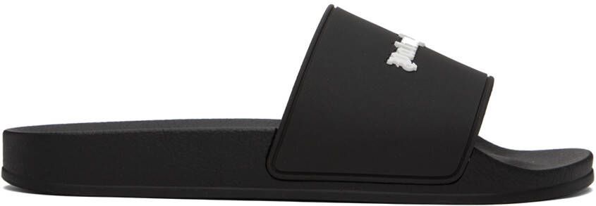Palm Angels Black New Logo Pool Slides - Picture 5