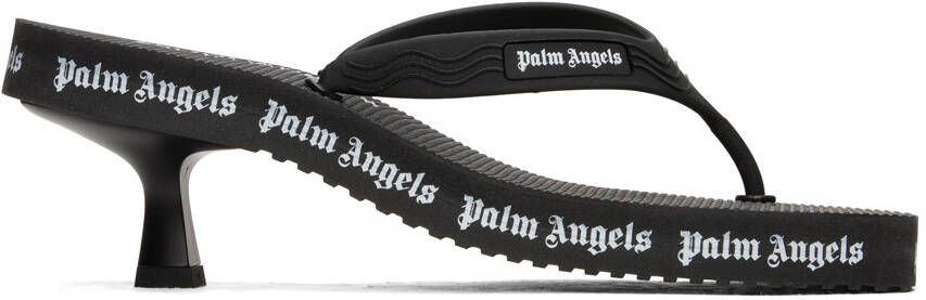 Palm Angels Black Palm Logo Heeled Sandals - Picture 5