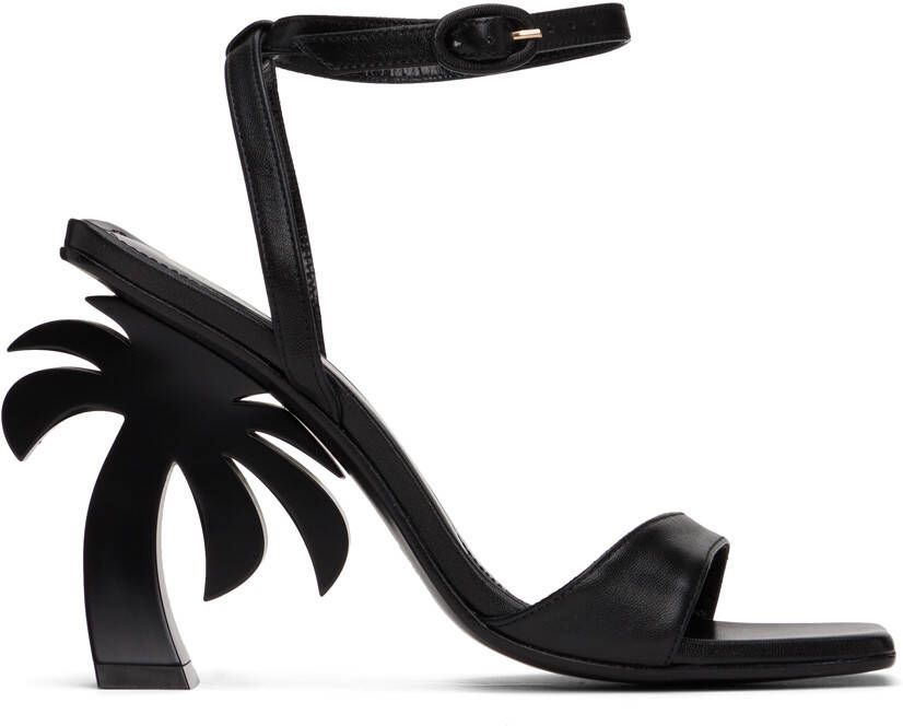 Palm Angels Black Sculptural Heeled Sandals - Picture 5