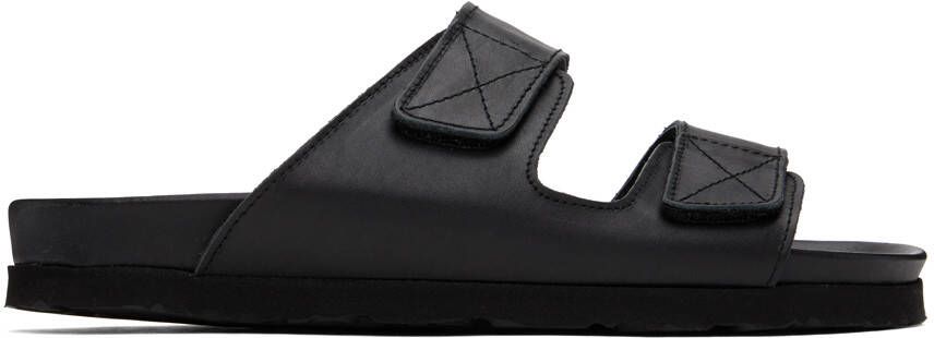Palm Angels Black Velcro Strap Sandals - Picture 5