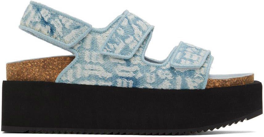 Palm Angels Blue Birk Platform Sandals