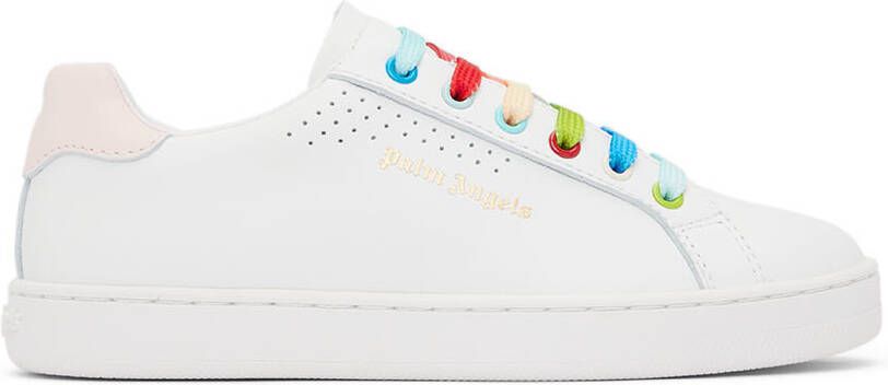 Palm Angels Kids White & Pink Palm 1 Sneakers - Picture 4