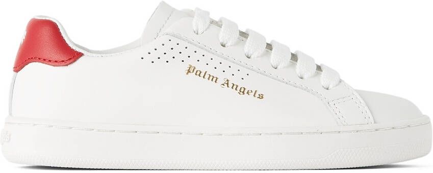 Palm Angels Kids White & Red New Tennis Sneakers - Picture 5