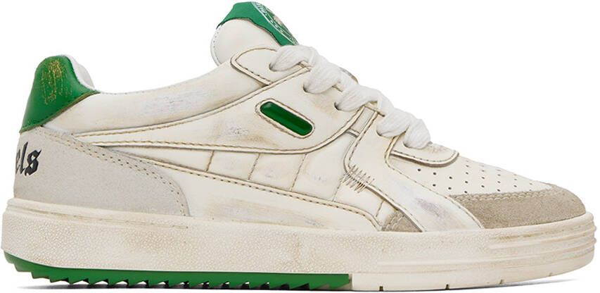 Palm Angels Off-White & Green University Sneakers - Picture 5