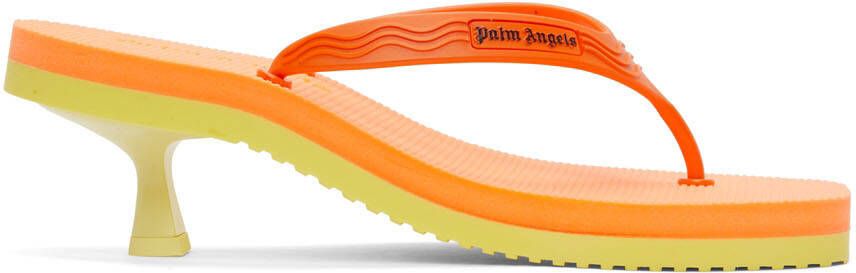 Palm Angels Orange & Yellow Flip Flop Heeled Sandals