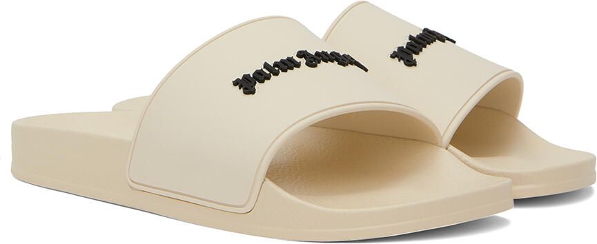 Palm Angels Beige New Logo Slides - Picture 2