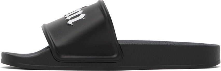 Palm Angels Black Embossed Slides - Picture 8