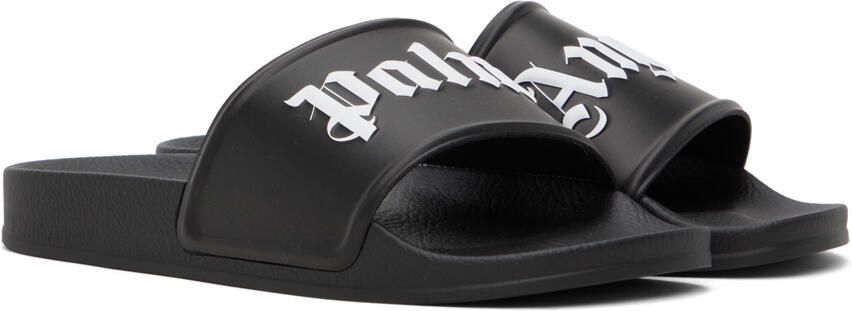 Palm Angels Black Embossed Slides - Picture 5