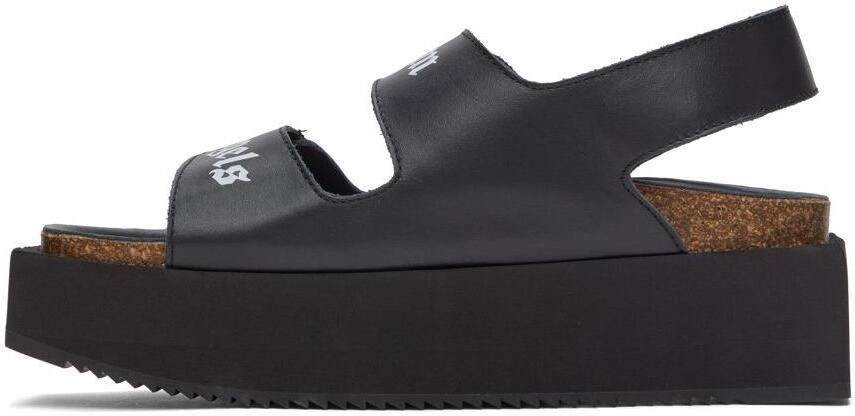 Palm Angels Black Leather Sandals - Picture 3