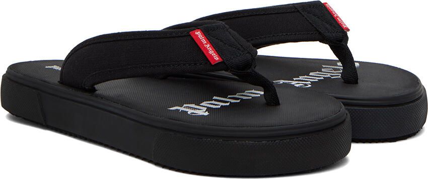 Palm Angels Black Logo Flip Flops - Picture 2