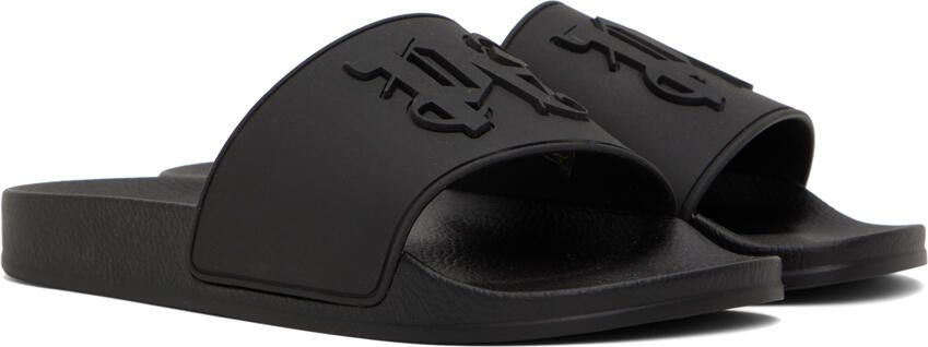 Palm Angels Black Monogram Slides - Picture 2