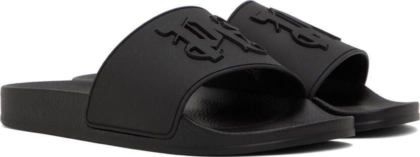 Palm Angels Black Monogram Slides - Picture 2