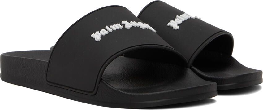 Palm Angels Black New Logo Pool Slides - Picture 2