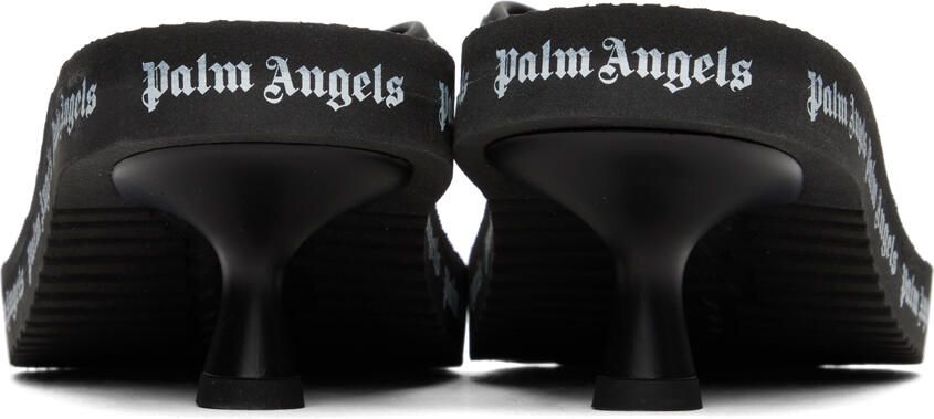 Palm Angels Black Palm Logo Heeled Sandals
