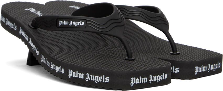 Palm Angels Black Palm Logo Heeled Sandals - Picture 2
