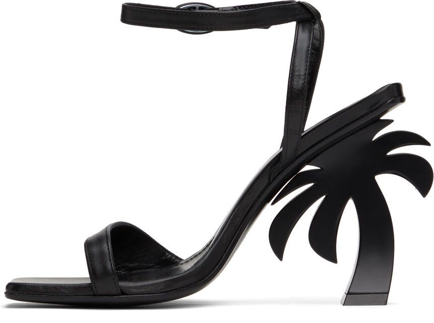 Palm Angels Black Sculptural Heeled Sandals - Picture 2