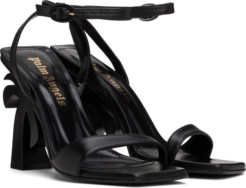 Palm Angels Black Sculptural Heeled Sandals - Picture 3