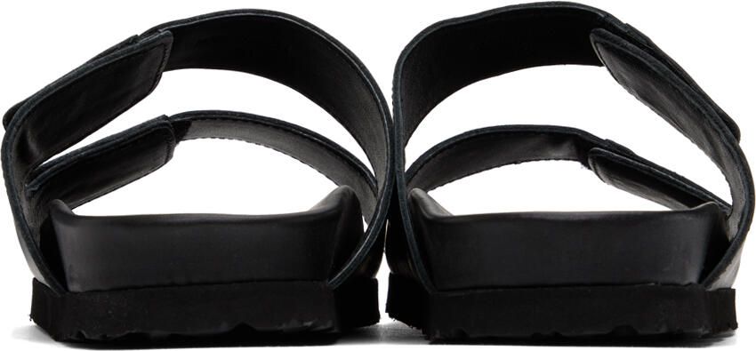 Palm Angels Black Velcro Strap Sandals