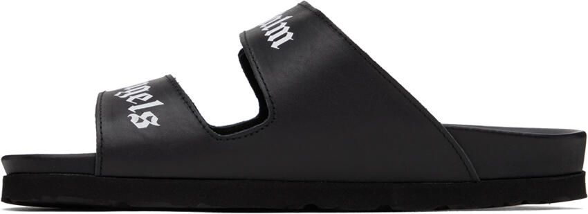 Palm Angels Black Velcro Strap Sandals - Picture 3