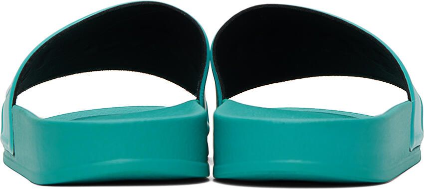 Palm Angels logo print pool slides Blue