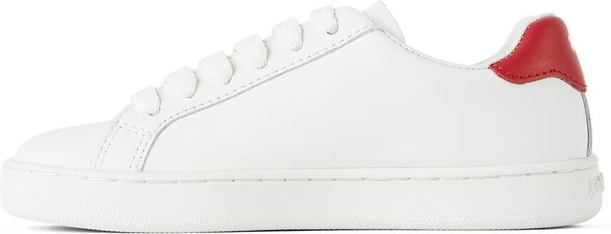 Palm Angels Kids White & Red New Tennis Sneakers - Picture 3