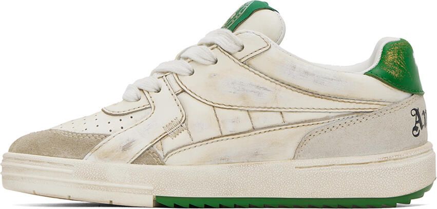 Palm Angels Off-White & Green University Sneakers - Picture 3