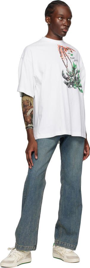 Palm Angels Off-White & Green University Sneakers - Picture 4