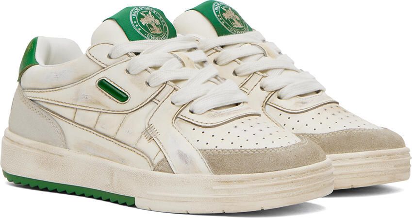 Palm Angels Off-White & Green University Sneakers - Picture 2