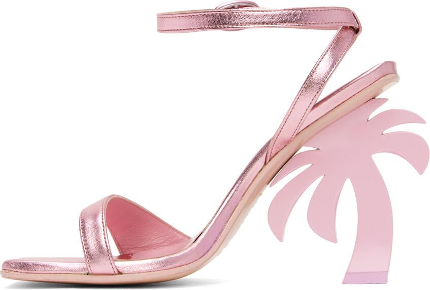 Palm Angels Pink Palm Heeled Sandals - Picture 3