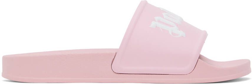 Palm Angels Black Embossed Slides - Picture 7