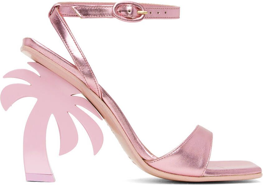 Palm Angels Pink Palm Heeled Sandals - Picture 5