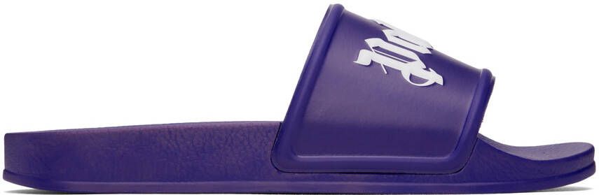 Palm Angels logo print slides Purple - Picture 5