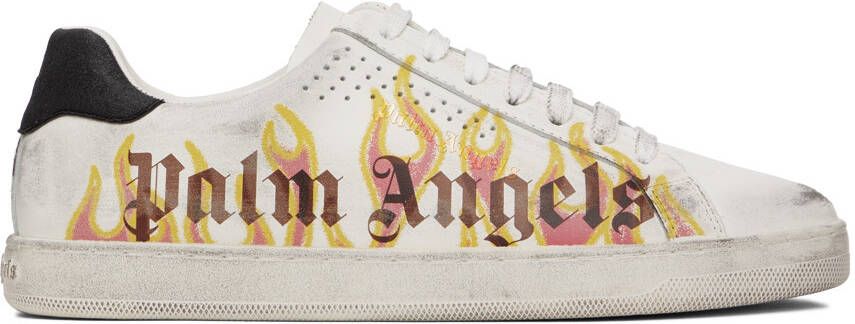 Palm Angels White Palm One Spraypaint Sneakers - Picture 4