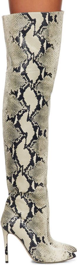 Paris Texas Beige Stiletto Boots - Picture 5