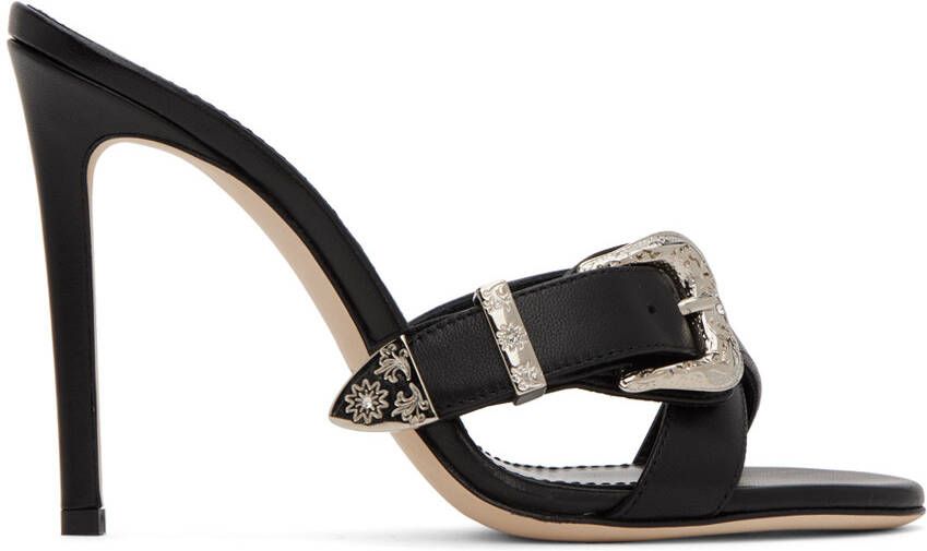 Paris Texas Black Regina Mules