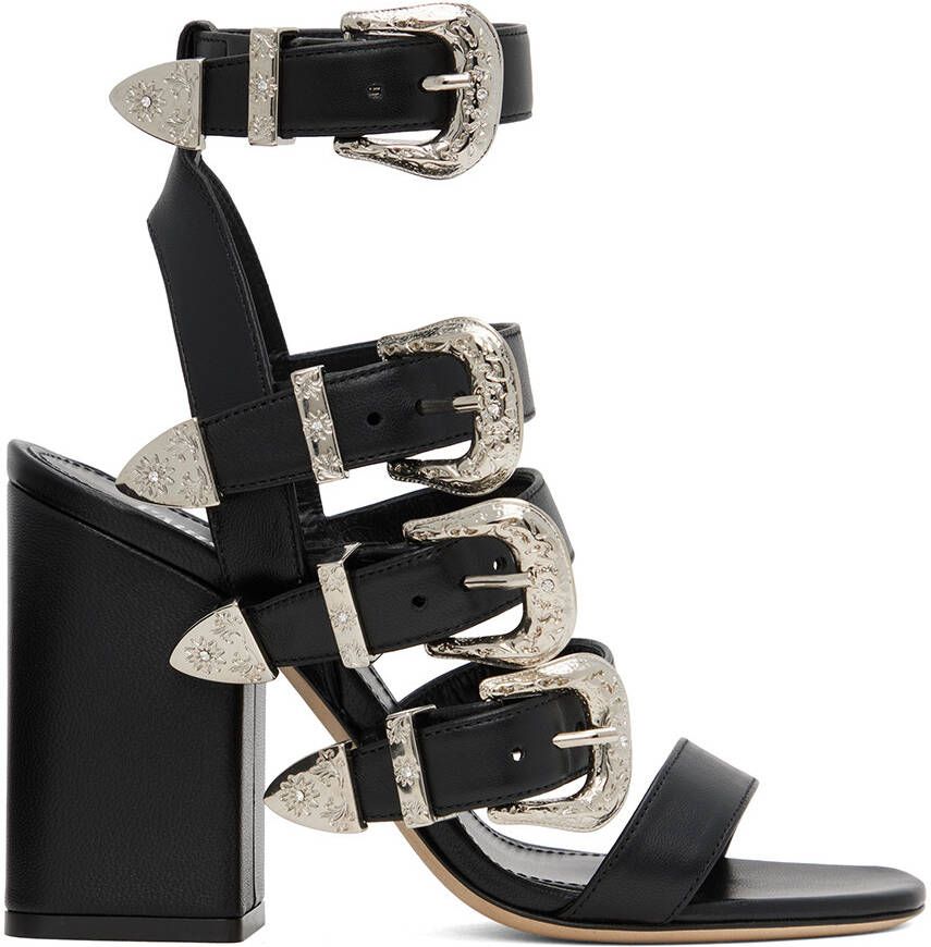 Paris Texas Black Tessa Heeled Sandals