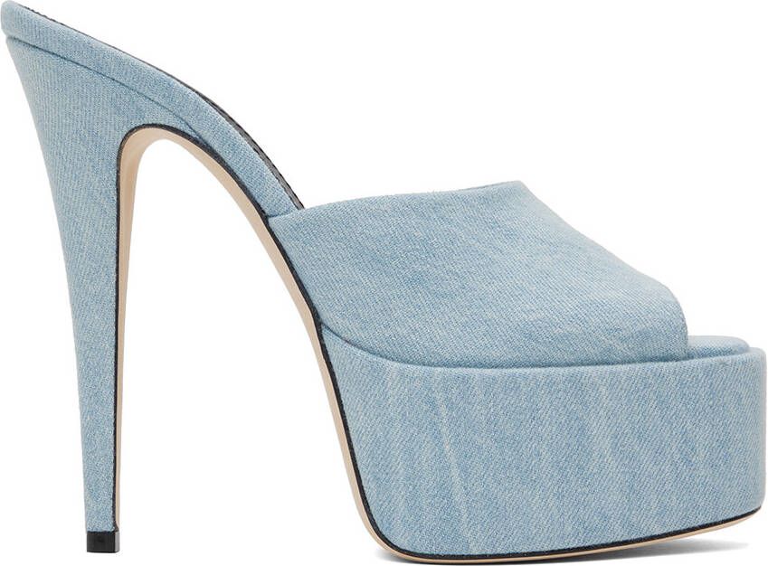 Paris Texas Blue Marina Mules