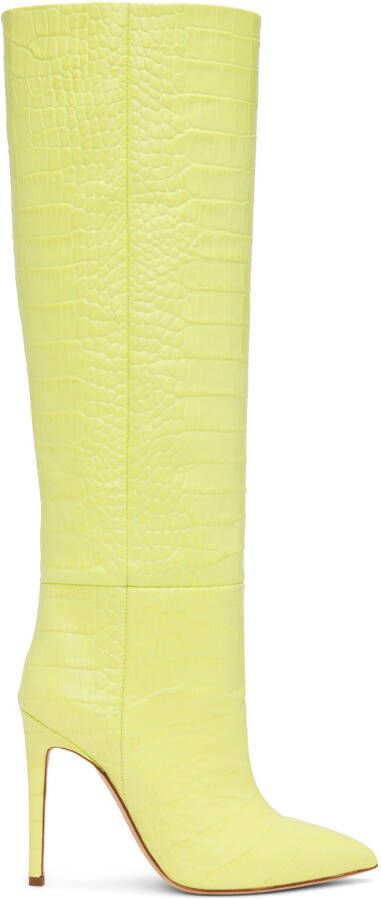 Paris Texas Green Croc-Effect Tall Boots - Picture 5