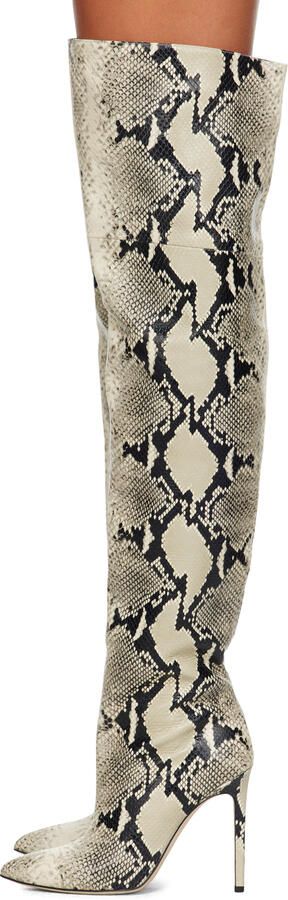 Paris Texas Beige Stiletto Boots - Picture 4