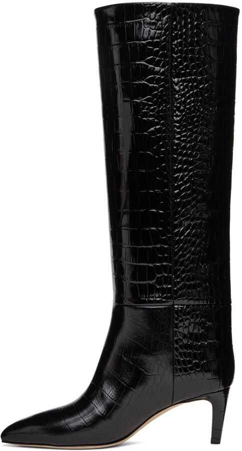 Paris Texas Black Croc Tall Boots