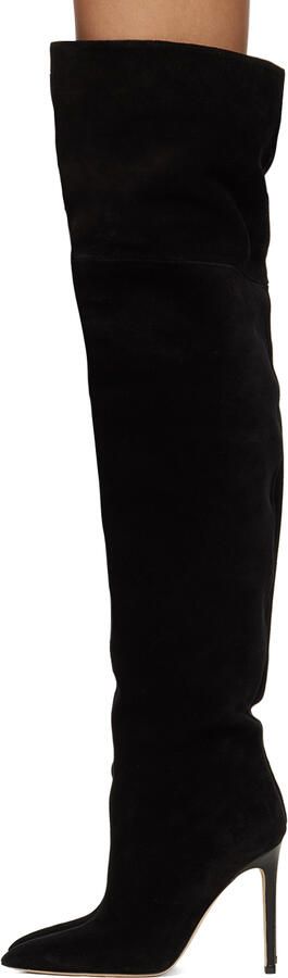 Paris Texas Black Pointed Tall Boots - Picture 3
