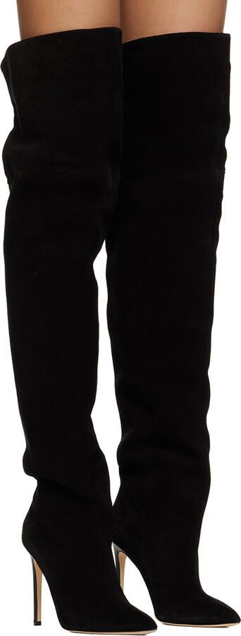 Paris Texas Black Pointed Tall Boots - Picture 2